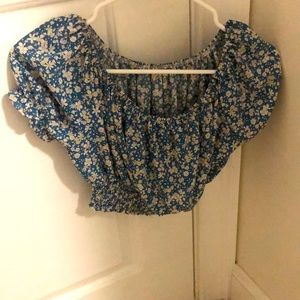 Cropped off the shoulder cinch top